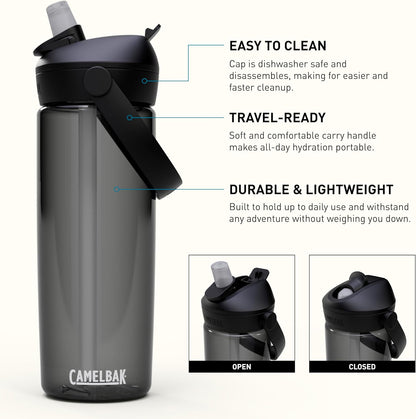 CAMELBAK - Thrive Flip Straw Bottle with Tritan Renew, Drinkware, Charcoal, 600 ml