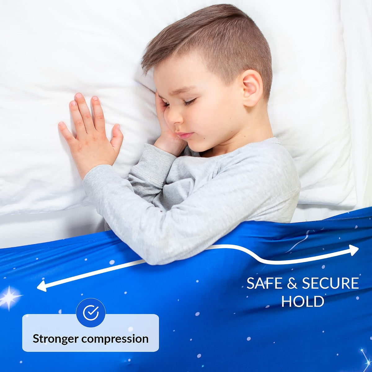 ODOXIA Sensory Compression Blanket | Elastane Bed Sheet for Kids & Adults | Deep Relaxing Feeling, Release Oxytocin | Helps With: SPD, Anxiety, ADHD, Autism | Star | Breathable & Stretchable (Double)