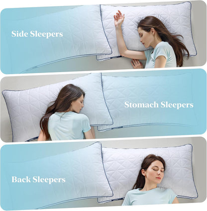 BedStory Bed Pillows 2 Pack - Luxury Hotel Quality Hypoallergenic Microfibre with Neck Support, Machine Washable, Standard Size 42 x 70 cm