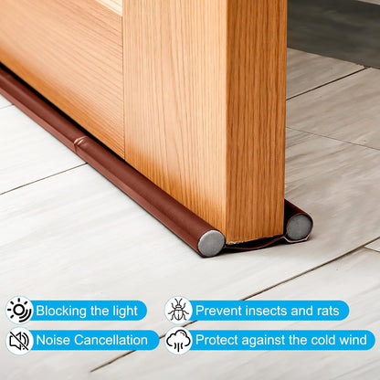 3 Pcs Draft Excluder for Doors Cushion, Under Door Draught Excluder Stnips, Soundproof & Windproof Double sided Under Door Draft Stopper forBottom of Doors(96 cm /37.8 inch, black)