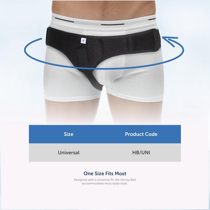 Medically Approved Hernia Belt, Truss, Inguinal Support Left Or Right Side With Removable Hernia Compression Pad Included - Universal Size