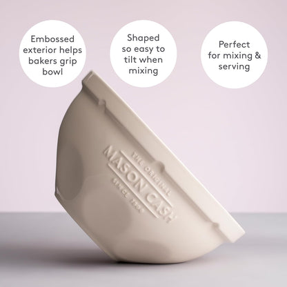 Mason Cash Innovative Kitchen Tilt Mixing Bowl | Dual-Function Stoneware Bowl for Easy Whisking & Baking | Smart Design for Better Mixing Performance