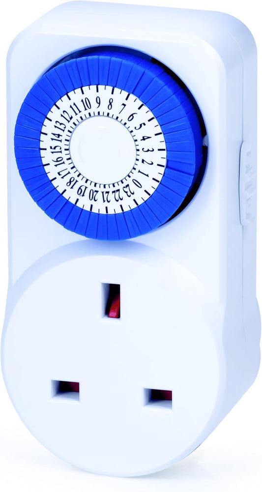 Status: IONOS 24 Hour Mini Timer Switch | 24 Hour Segment Timer Light Switch | White UK Plug | ION24HMINIT10 | Mechanical Option C