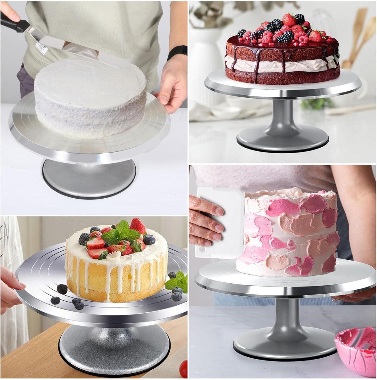 Cake Turntable 12 Inch, Uten Cake Stands, Aluminium Cake Decorating Display Stand, 33pcs Cake Decorating Supplies Set, Straight & Offset Spatula, Cream Scraper etc. Baking Tools & Accessories