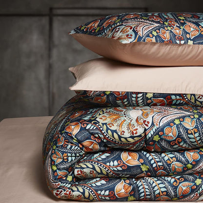 Cupocupa Duvet Cover King Size Set Boho Floral Pattern King Duvet Cover Set for King Size Bed Vintage Soft Bedding Leaf Print Paisley Duvet Cover with Pillowcases