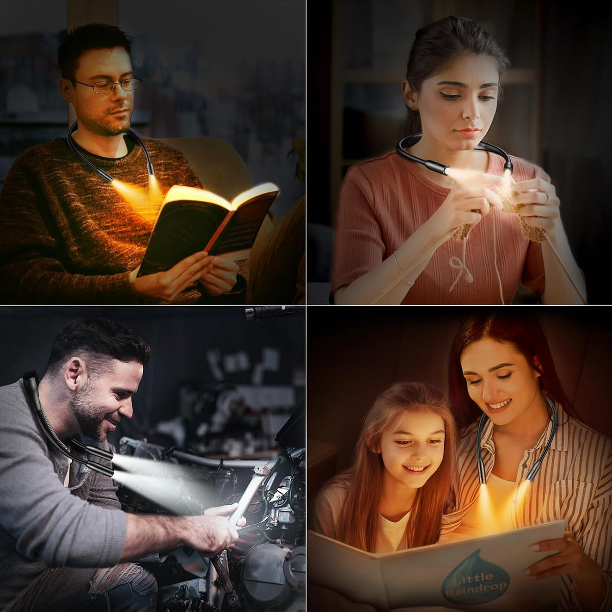 Gritin Neck Reading Light, Rechargeable Book Light for Reading at Night