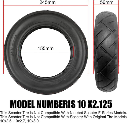 10 Inch Electric Scooter Tyres 10 x 2.125, Scooter Inner Tube and Tyre, Front/Rear Tires for Xiaomi Wheel Inflatable Tires Replacement