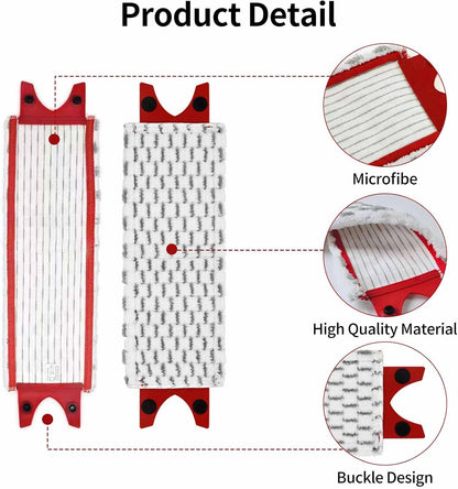 2 PCS Mop Head Replacement for Vileda 1-2 Spray Mop,Washable Microfibre Mop Head Compatible with Flat Mops&Spray Mops for Cleaning Floor