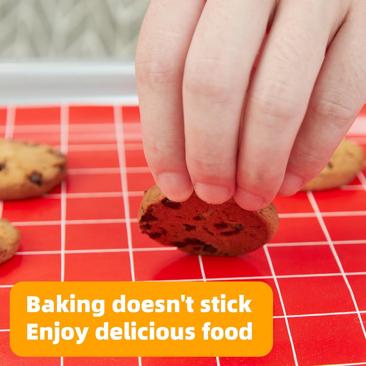 Silicone Baking Mat Roll 16IN*5FT, Non-Slip, Non-Stick, Reusable, Free Cutting, Oven Liner, Counter Mat, Freeze Dryer Mat, Red, Rectangular