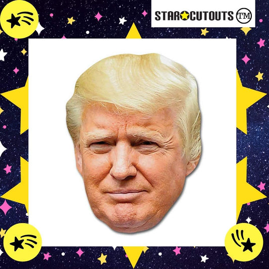 Star Cutouts SM251 Fun Cardboard Face Mask of Donald Trump. Great Talking Point, Fun for Events and Parties. Hand/A, Bronze