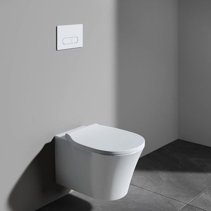 Ideal Standard Oleas Toilet Flush Plate, Dual Flush Technology via Mechanical Release, Easy Operation and Durable Design (Square/Round) – White (234x8.5x154 mm)