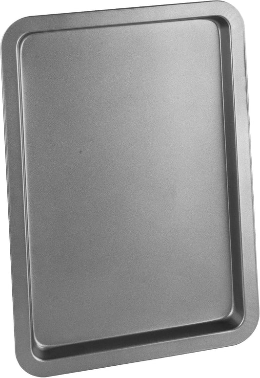Chef Aid Non-Stick Carbon Steel Baking Tray, Durable Non Stick Coating, Fridge and Freezer Safe, Perfect for Baked Goods and Roasting, 37 cm x 25 cm, Robust Essential Oven pan, Grey