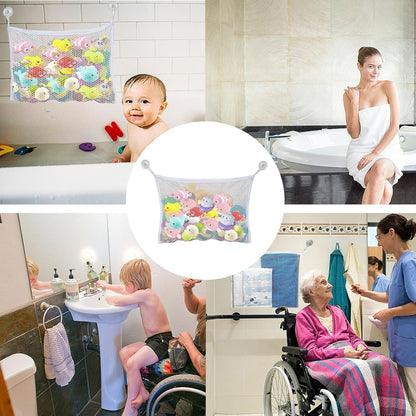 Bath Toy Net Storage,1pcs Bath Net,Fold-Able Bath Toy Storage Net with 2 Suction Hooks,Baby Kids Bath Net Quick Dryin Bath Toy Bag Net for Mesh Bath,Keep Bathtub Water Mold Free Neat and Tidy.