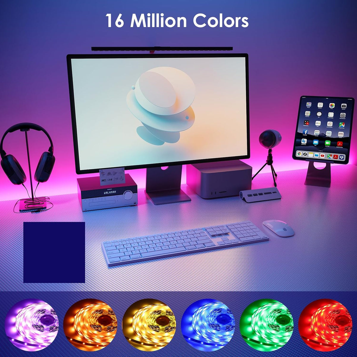 HOVVIDA LED Strip Lights 20M, 2x10M, 30 LEDs/Meter, RGB 24V LED Strip, 600 LEDs, APP and Remote Control, Music Sync, Timing Mode, LED for Room, Game Room, Party
