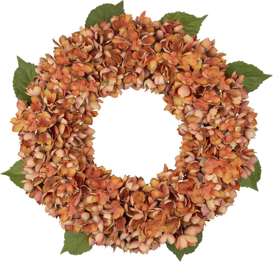 Autumn Wreath for Front Door, 23 inch Autumn Door Wreath with Hydrangeas