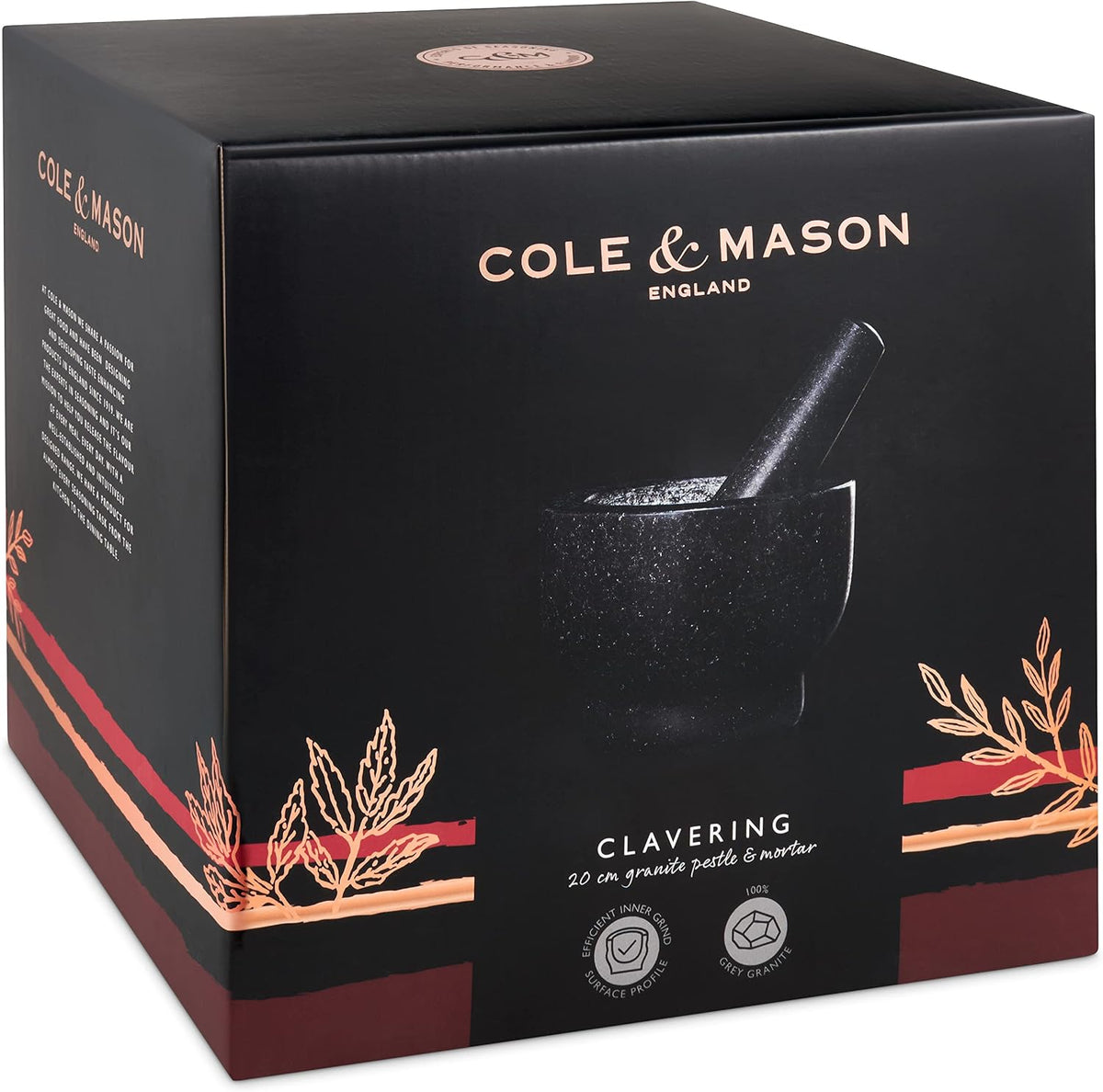 Cole & Mason Clavering Grey Mortar 20cm Made From Granite (no pestle)