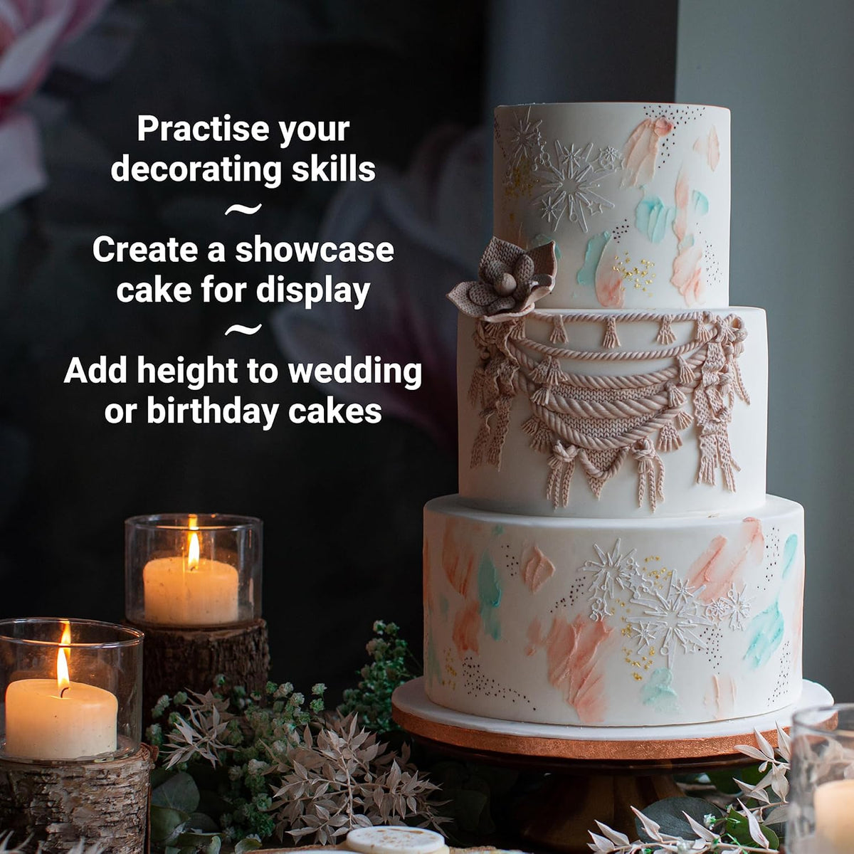 Culpitt 10" x 3" Round Cake Dummy, Bevelled Edge Cake Form, Practice Cake Decorating or Use for Creating Long-Lasting Displays, Smooth Polystyrene