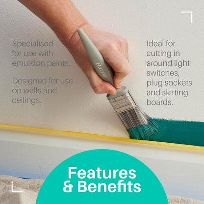Harris Essentials Walls & Ceilings Paint Brushes, 3 Brush Pack, 1", 1.5", 2"