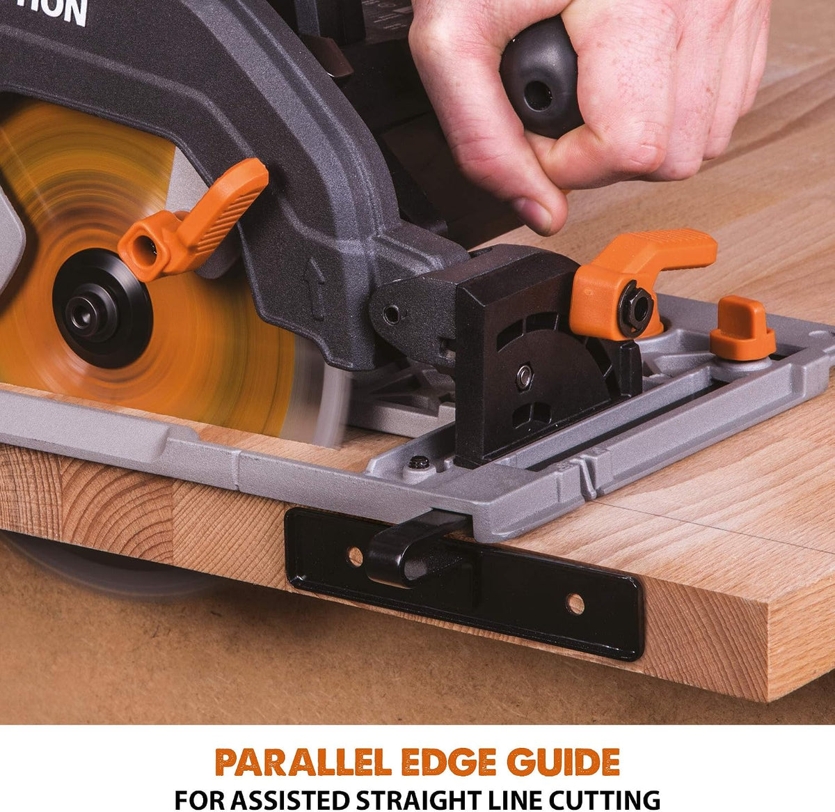 Evolution Power Tools R185CCSX Circular Saw With 1020 mm 3-Piece Track | Multi-Material Blade, Cuts Wood, Metal, Plastic & More | excluding Dust Port Adapter | 185mm (230v)