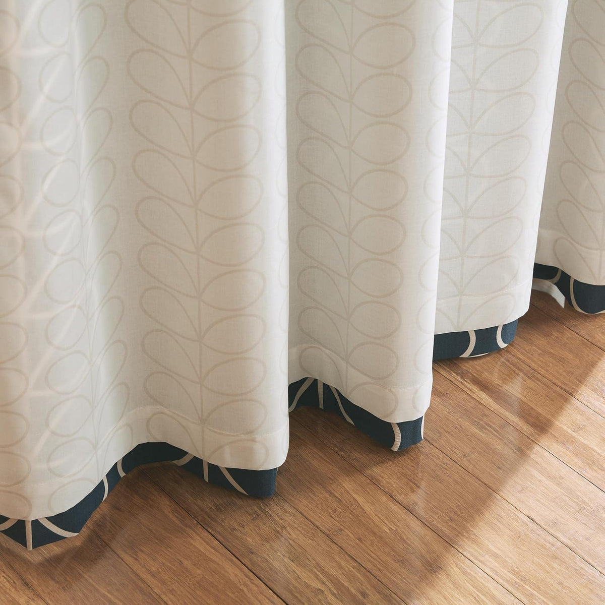 Orla Kiely Linear Stem Pair Lined Eyelet Curtains W117 x D183cm - Whale A