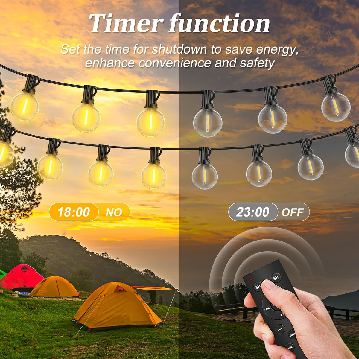 Garden Outdoor Lights Mains Powered - 100ft 30M Festoon Light String LED | Waterproof, Dimmable, Outside Pergola Party Decorations Patio Gazebo Wedding Backyard Yard Terrace, Electric Festival Hanging