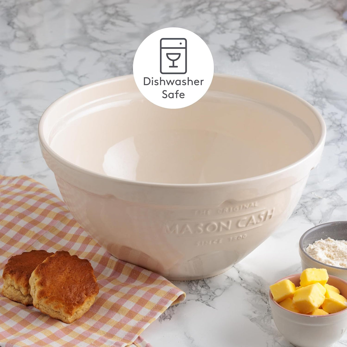 Mason Cash Innovative Kitchen Tilt Mixing Bowl | Dual-Function Stoneware Bowl for Easy Whisking & Baking | Smart Design for Better Mixing Performance