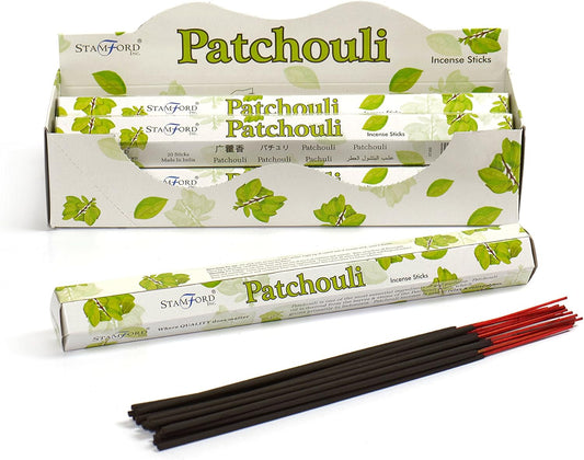 STAMFORD INC. 37103 Patchouli Incense Sticks, 20 Sticks x 6 Packs