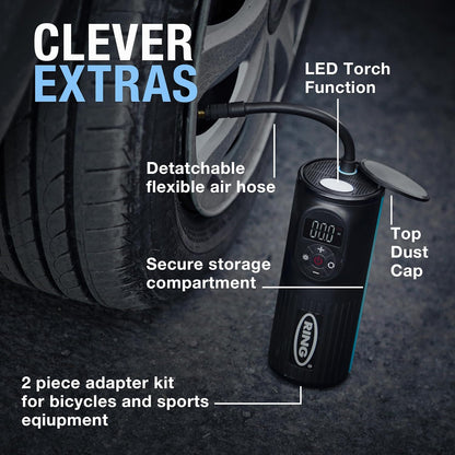 RING TYREINFLATE GO 2 Tyre Inflator Air Compressor, Cordless & Rechargeable