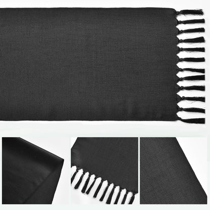 Artoid Mode Black Boho Rustic Halloween Tassel Table Runner 33x183 cm