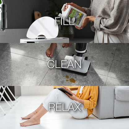 Bona Hard-Surface Floor Cleaner for Mopping Robots and Vacuums, Concentrate, Quick-drying and Streak-free, Lemon Mint - 1.1L