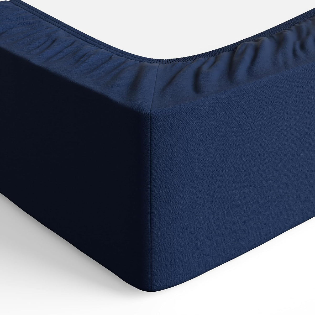 Amazon Basics Soft Microfibre Single Fitted Sheet with 30 cm Deep Pocket, 90 x 190 cm, Navy Blue