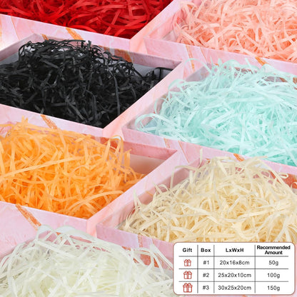 HXJDAM 150g White Shredded Tissue Paper, White Shredded Paper for Gift Boxes, Soft to the Touch, Excellent Gift Packaging Filler and Hamper Filling