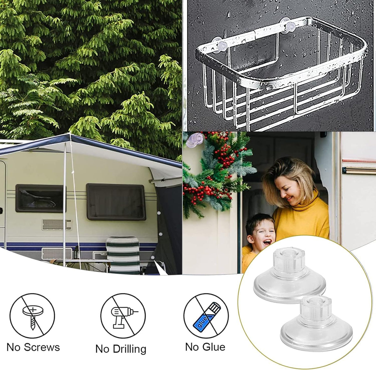 10 PCS Limpets for Caravan Awning, Limpets for Awning Suction Cup