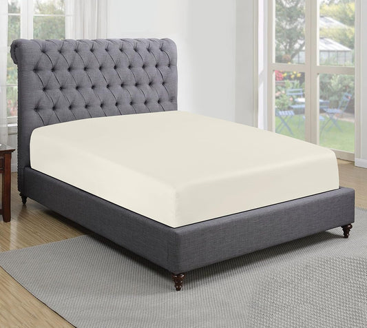 Sapphire collection 200 Thread Count 100% Egyptian Cotton Fitted Sheet (Single, Cream)