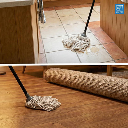 Cotton Floor Mops Mop System with Super Absorbent Cotton Head, 110cm Metal Handle and Extra Head Refill Effective Cleaning For Home, Office and Commercial Use