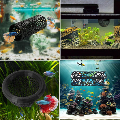 Betta Fish Accessories, 3 Piece Aquarium Decor Set, Cave Tunnel and Hammock for Betta Fish Tank, Fish Tank Accessories Ornaments for Small Fish and Shrimp