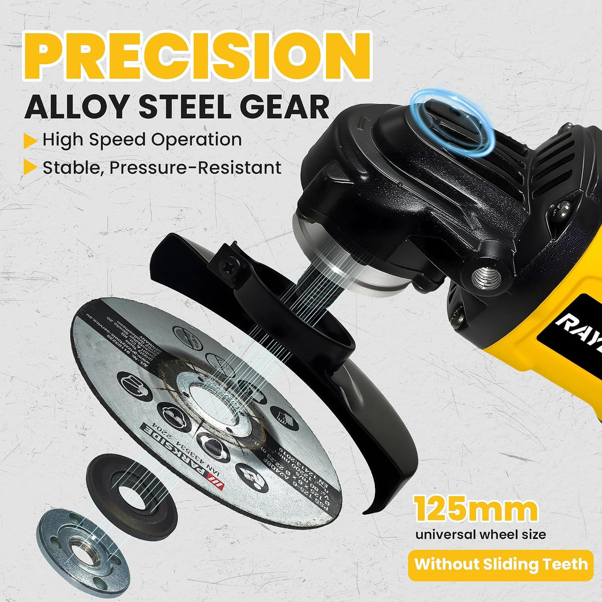 Cordless Angle Grinder for Dewalt 20V Battery, 4-1/2 Inch, 8500RPM Brushless Electric Angle Grinder Tool, 3 Variable Speeds Power Grinder for Cutting,Grinding,Polishing(Battery Not Included)