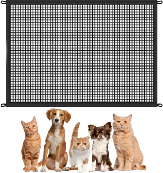 Stair Gate, 110x72cm Mesh Stair Gate For Dogs, Retractable Baby Gate, Puppy Gates Indoor No Drilling, Portable Dog Gate, Dog Fence, Convenient Stair Gate For Pets Kids