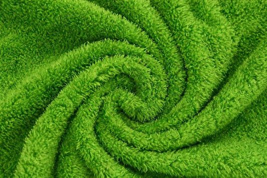 Curly Teddy Faux Fur Fabric Material Lime Green, 1Mtr - 150cm x 100cm