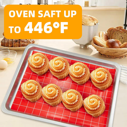 Silicone Baking Mat Roll 16IN*5FT, Non-Slip, Non-Stick, Reusable, Free Cutting, Oven Liner, Counter Mat, Freeze Dryer Mat, Red, Rectangular
