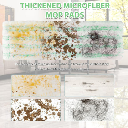 Lazy Mop for Cleaning Floors Mop With Pressure Clamping System Mini Mops no Need to Wash by Hand one-Touch Replacement 10 dry Sweeping Cloths, Suitable for Kitchens, Walls and Windows