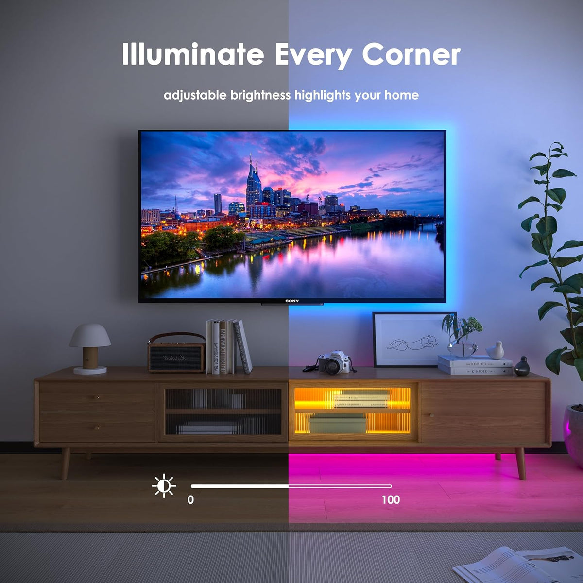 HOVVIDA LED Strip Lights 20M, 2x10M, 30 LEDs/Meter, RGB 24V LED Strip, 600 LEDs, APP and Remote Control, Music Sync, Timing Mode, LED for Room, Game Room, Party