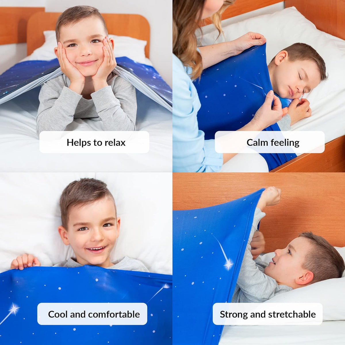 ODOXIA Sensory Compression Blanket | Elastane Bed Sheet for Kids & Adults | Deep Relaxing Feeling, Release Oxytocin | Helps With: SPD, Anxiety, ADHD, Autism | Star | Breathable & Stretchable (Double)