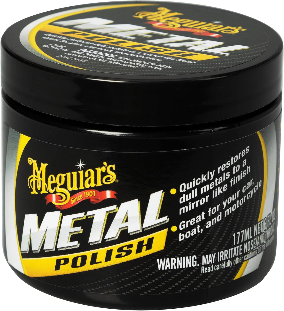 Meguiar's G211606EU Metal Polish 170g Suitable for aluminium (polished, cast and billet), chrome, stainless steel, brass, copper, silver and other bright-work components