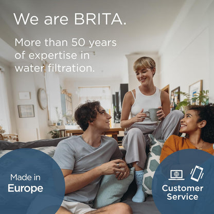 BRITA Water Filter Jug MAXTRA Marella XL, 1x Pure Performance cartridge | Blue (3.5L) large-volume pitcher with digital LTI, Flip-Lid and SmartBox packaging reducing PFAS, chlorine, metals & more