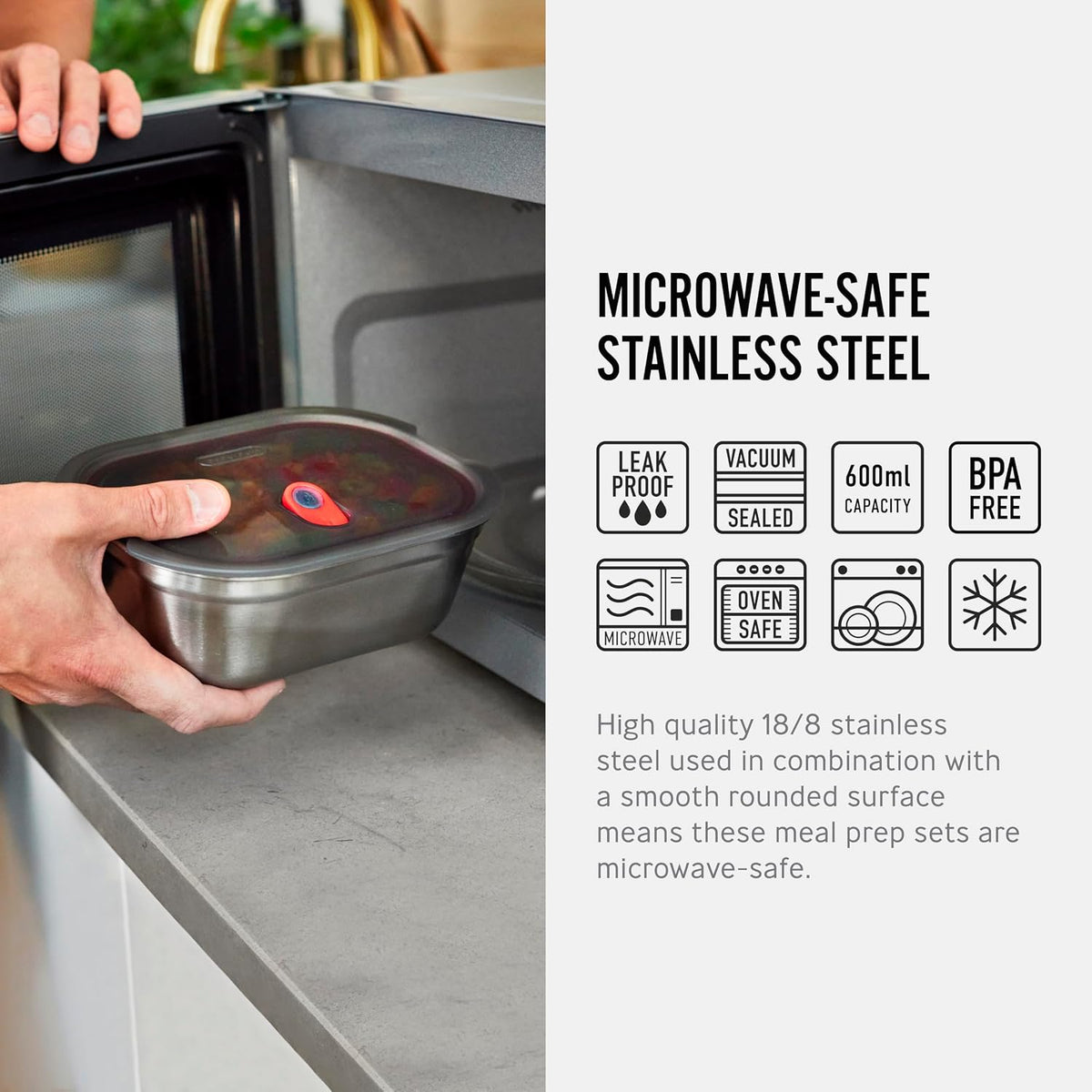 BLACK + BLUM Lunch Box | Microwave Safe Stainless Steel | 1.2L