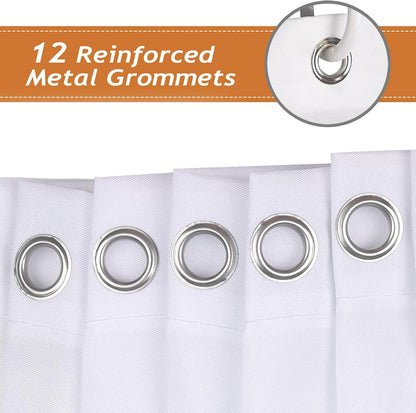 Bonhause Misty Forest Shower Curtain, Orange Pine Tree Woodland Nature Bathroom Curtain 180 x 180 cm Waterproof Mildew and Mould Resistant Polyester Fabric Bath Curtain with 12 Hooks