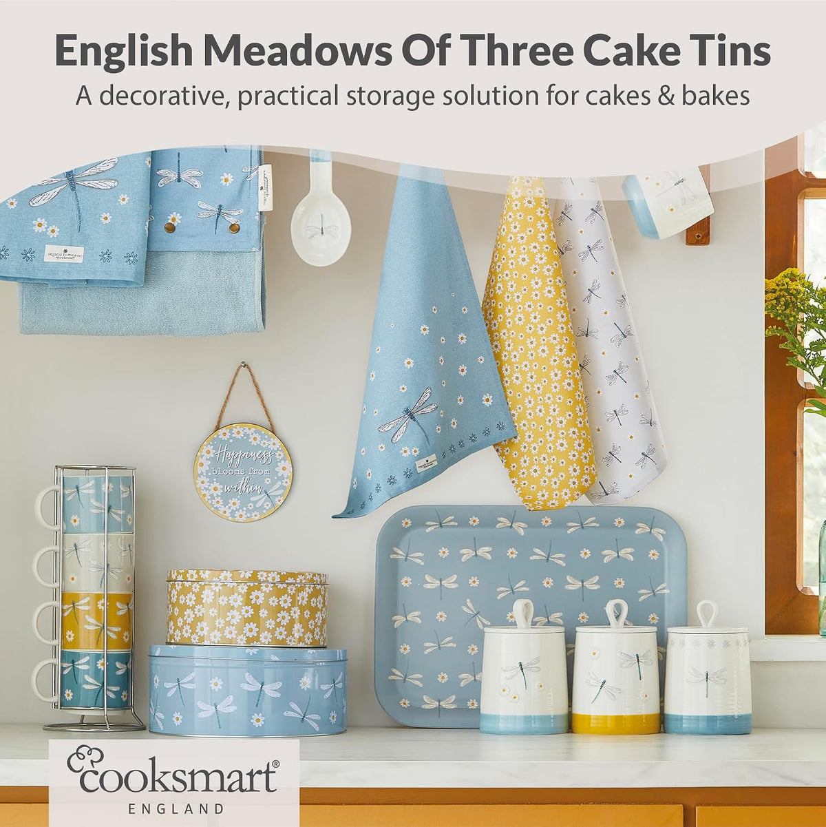Cooksmart Set of 3 Nesting Cake Storage Tins – British Design
