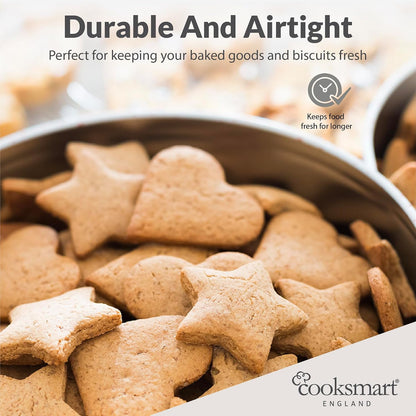 Cooksmart England Set of 3 Cake Storage Tins, Nesting Design