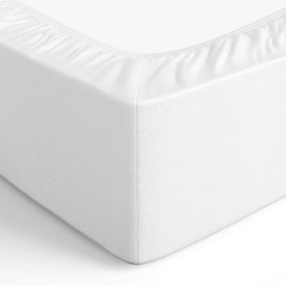 Amazon Basics Soft Microfibre Single Fitted Sheet with 30 cm Deep Pocket, 90 x 190 cm, White